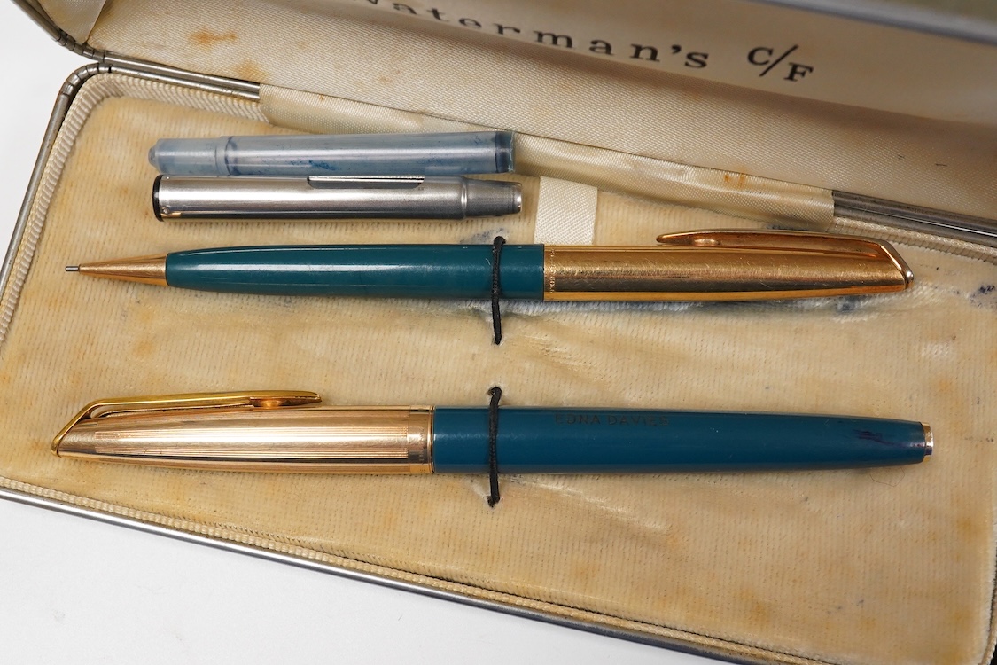 A group of pens, etc. including a Waterman cased set